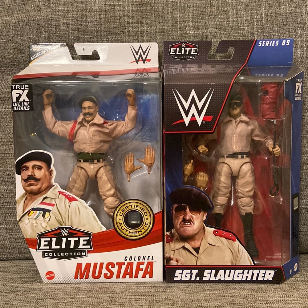 Colonel Mustafa WWE collectors edition & Sgt Slaughter